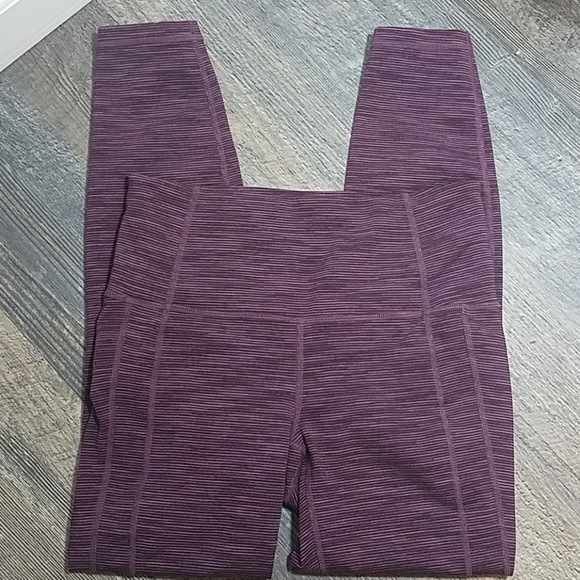 Athleta Pants - ATHLETA~ Purple Stripe Crop Leggings